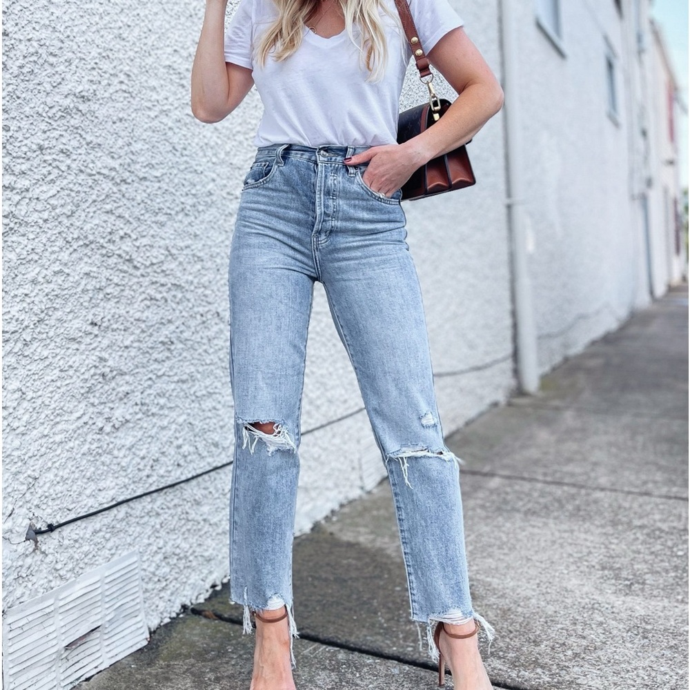 Pistola Cassie Super High Rise Straight Crop Jeans